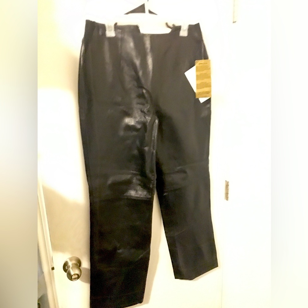 Black leather pants.
